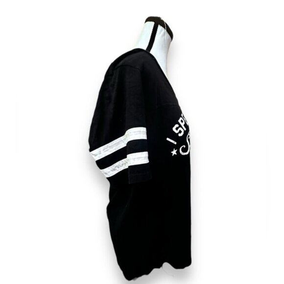 Women’s torrid 1 Black Graphic Football Tee I Speak Fluent Sarcasm - Picture 6 of 9